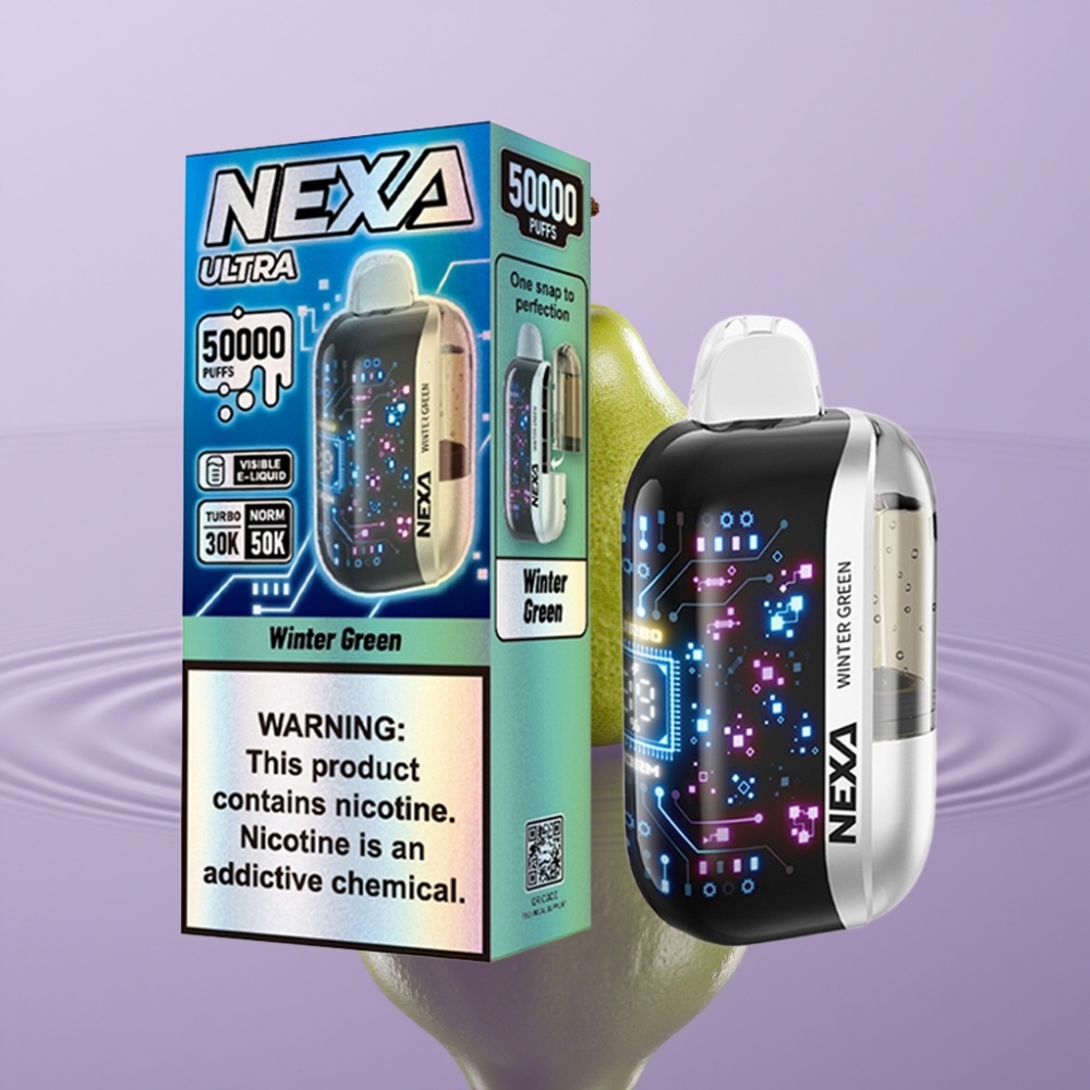 NEXA Ultra 50K Vape Disposable بنكهة الشتاء الأخضر - 20مل/800ماه/50000 نفخة