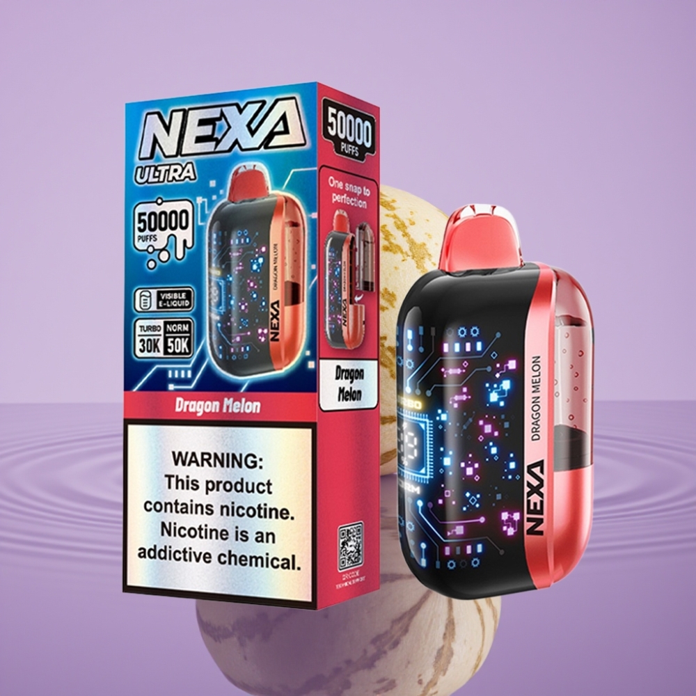 NEXA Ultra 50K سجارة إلكترونية ذات استخدام لمرة واحدة بنكهة التنين والبطيخ - 20مل، 800ميلي أمبير، 5 نيكوتين