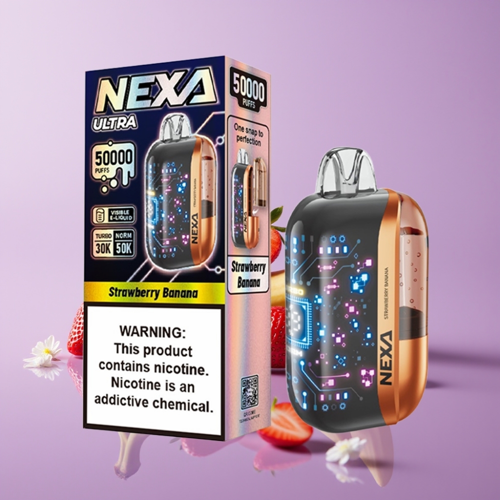 NEXA Ultra 50K سجارة إلكترونية فراولة موز - 20مل، 800مللي أمبير، 5 نيكوتين