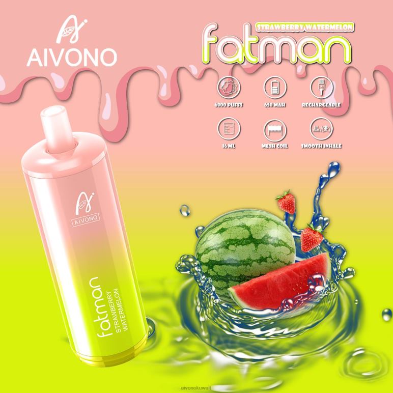 Aivono FATMAN 6800 الفراولة والبطيخ - RF62V30 Aivono Vape Review