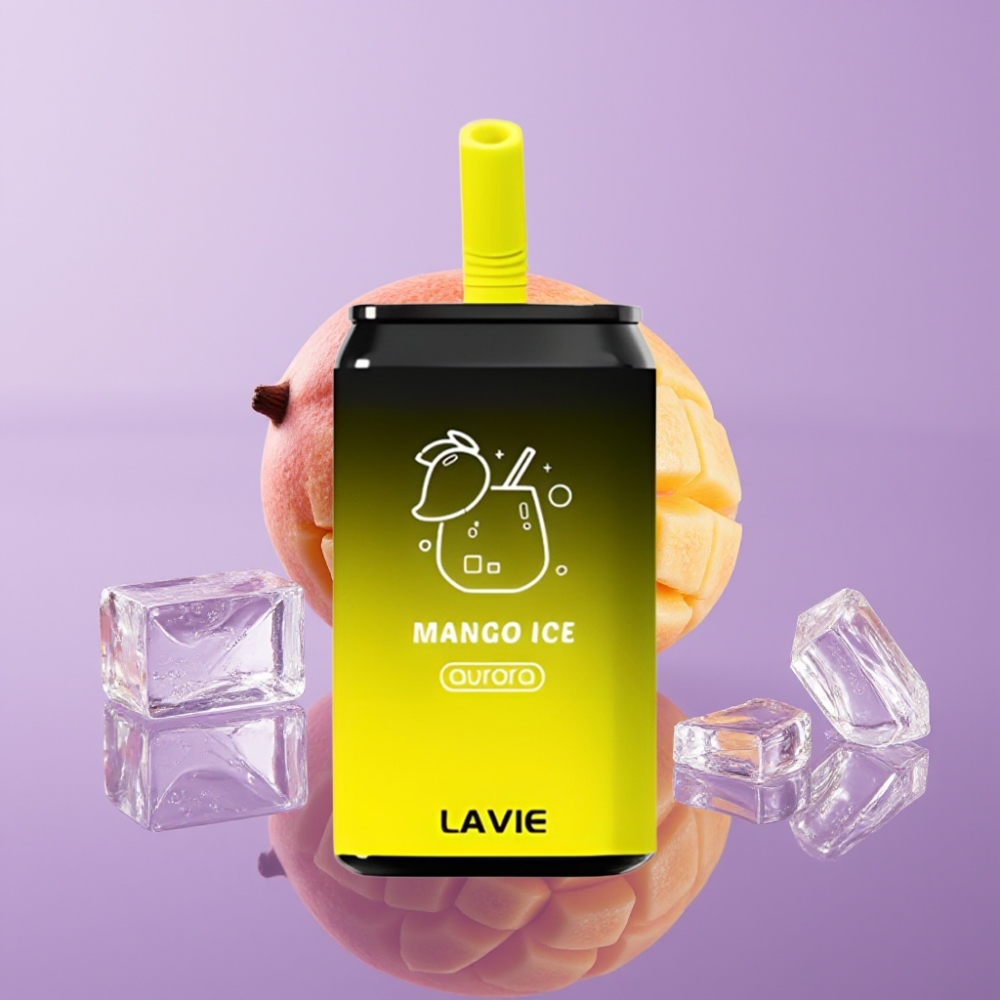 LAVIE Aurora 11000 Puffs مانجو آيس – 22مل، 650مللي أمبير، شحن Type C